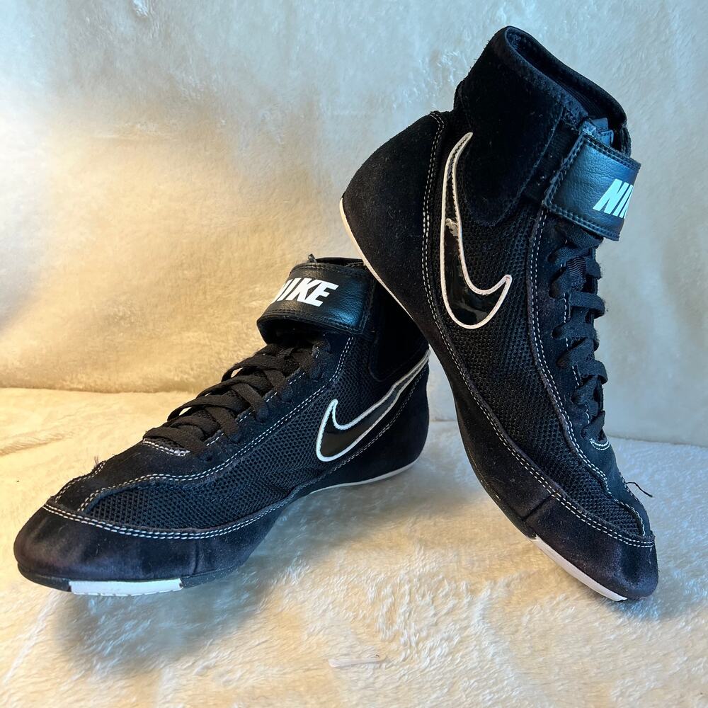Nike Speed Sweep VII Wrestling Shoes 366683-001 Black White Men's Size 8 US
